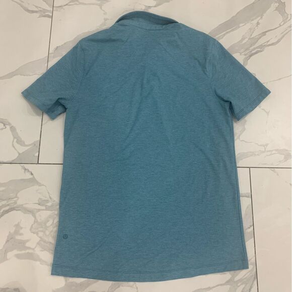 Lululemon Evolution Polo Mens Size M ?Blue Stretch Performance Golf Casual - Picture 2 of 8